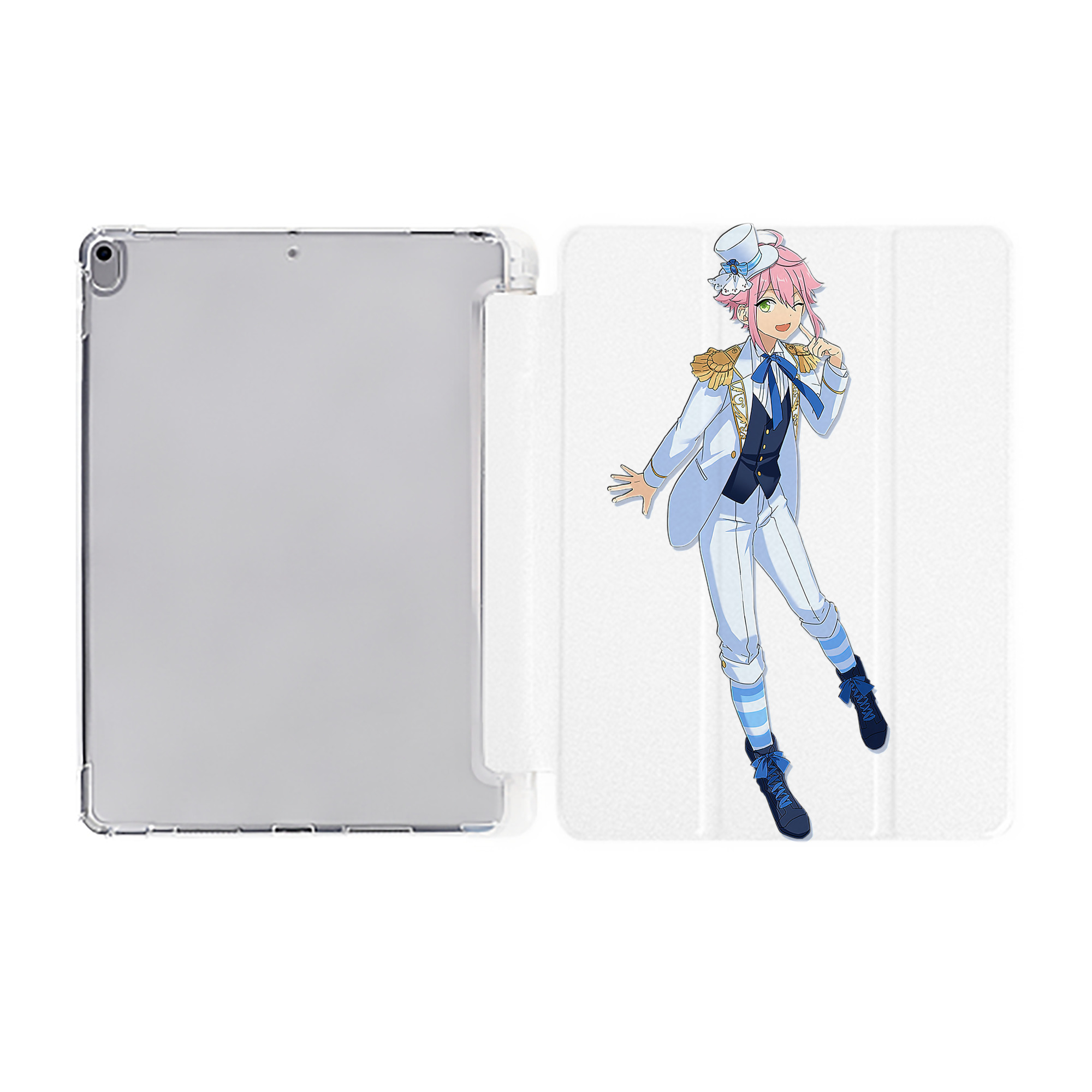 （画像用） あんさんぶるスターズ! Ensemble Stars IPad ケース ペン収納付き 三つ折りスタンド PUレザー×シリコン 対応機種9.5/10.5/10.9インチ